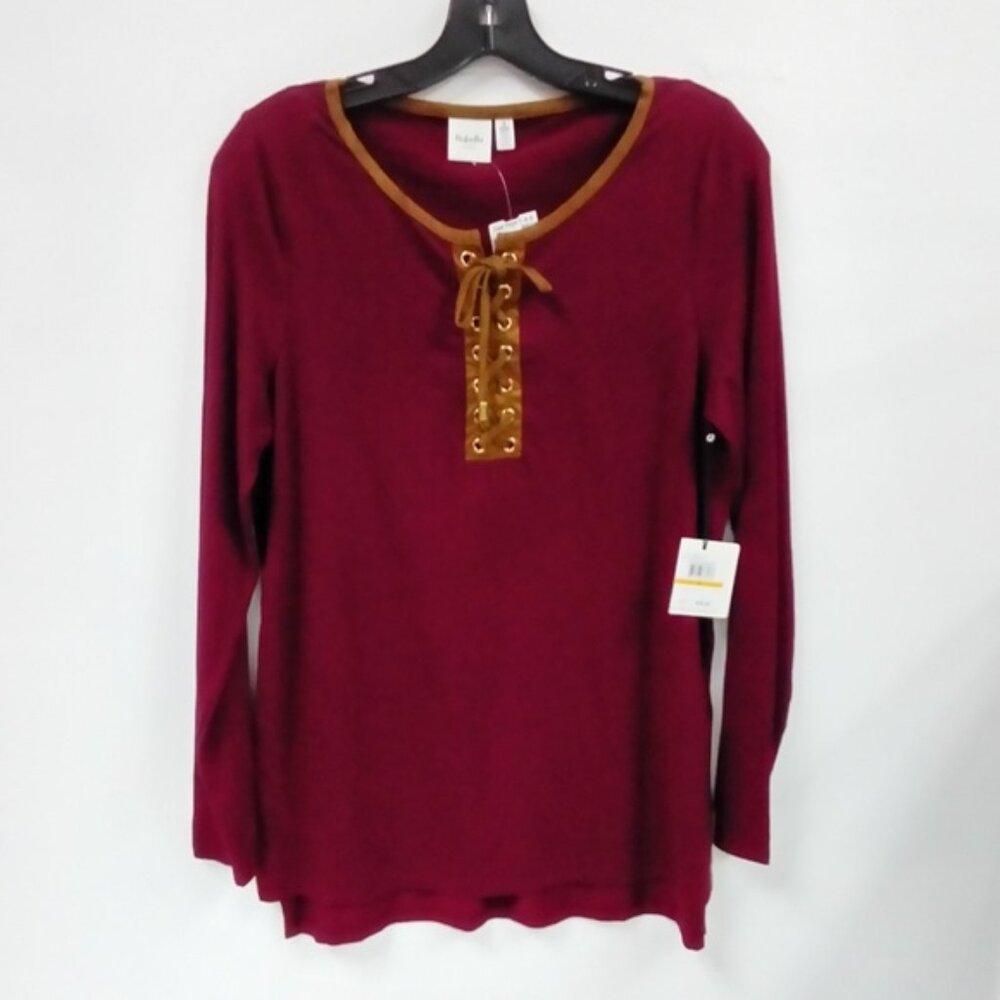 NWT Rafaella Burgundy Top size S